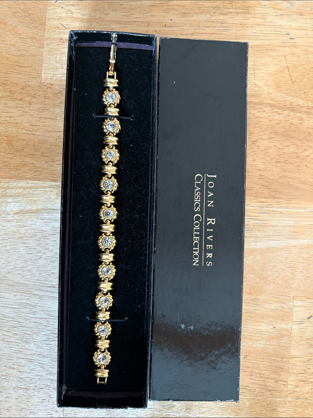 Joan Rivers Gold and Clear Crystal Link Bracelet